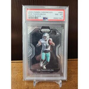 Tua Tagovailoa 2020 Panini Chronicles Prizm Black RC Rookie #PB2 PSA 8 NM-MT